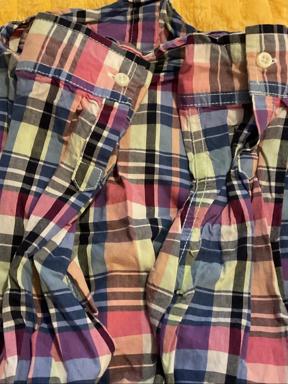 Gymboree Multicolor Plaid Button-Down Shirt - Blue, Pink, Green Size 5/6